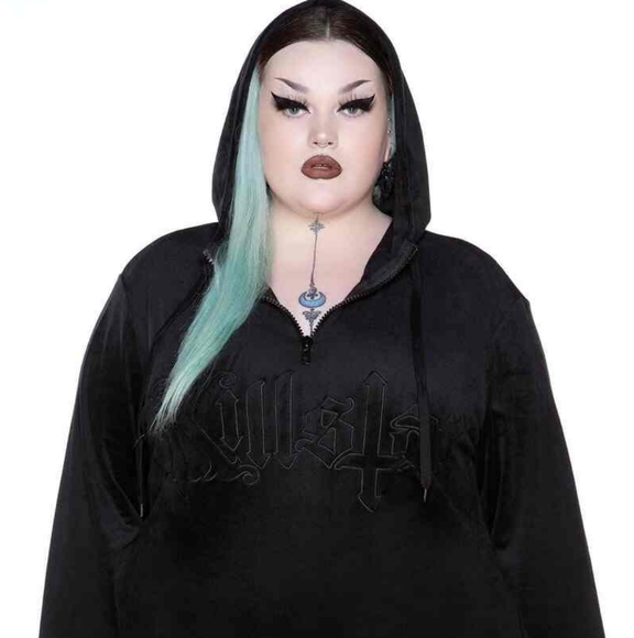 🆕 Killstar "Fester" Velour Black Hoodie - Picture 8 of 15